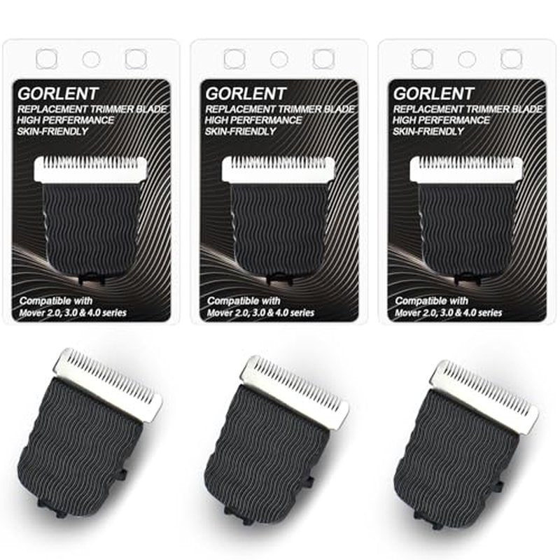 3 Pcs Replacement Trimmer Blades for Manscapes The Lawns Mower 4.0 3.0 2.0 Series, Ceramic Trimmer Blade Refill Cartridge with Skin Guard & Easy Snap-in Design