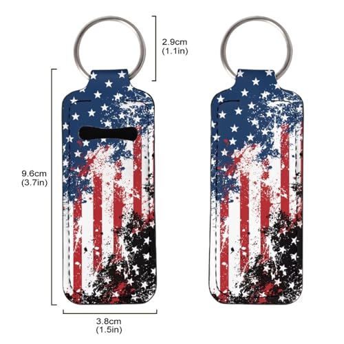 SEANATIVE 5 Pcs Women's Chapstick Holder Keychain Clip-on Sleeve Chapstick Pouch Keychains Lipstick Holder Lip Balm Holster