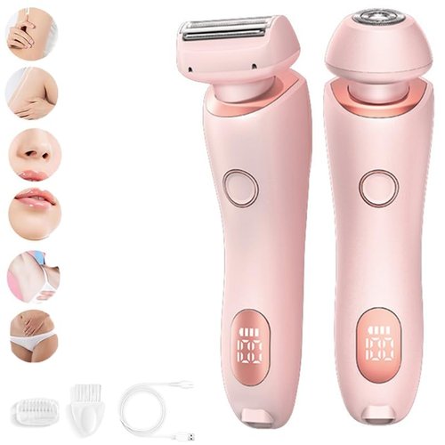 ENVGSOMP Silkglide Pro - 2024 Best Silk Glide Razor, Silk Glide Epilator Painless Hair Removal at Home, 2 in 1 Electric Shaver Razors for Women, Wet & Dry (Pink)