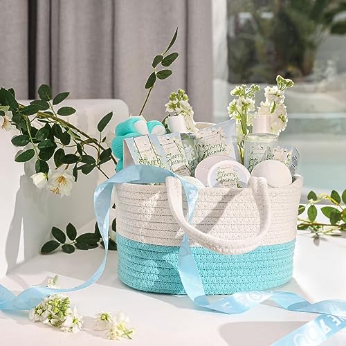 Jasmine Spa Gift Set for Women - 11PCS Self Care Gift Box with Bubble Bath, Lotion, Shower Gel & More