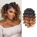 ToyoTree 14 Inch Ocean Wave Crochet Hair - 8 Packs Ombre Brown Deep Wave Extensions