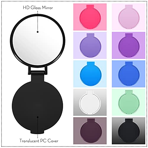 Mini Folding Makeup Mirror Set - 80 Pcs Compact Round Handheld Mirrors