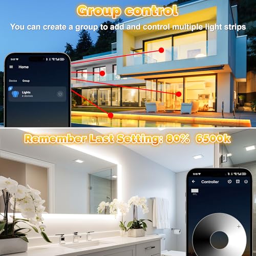 100FT Waterproof Outdoor LED Rope Lights IP67 Dimmable White & Color with Remote & App - Patio Deck Gazebo