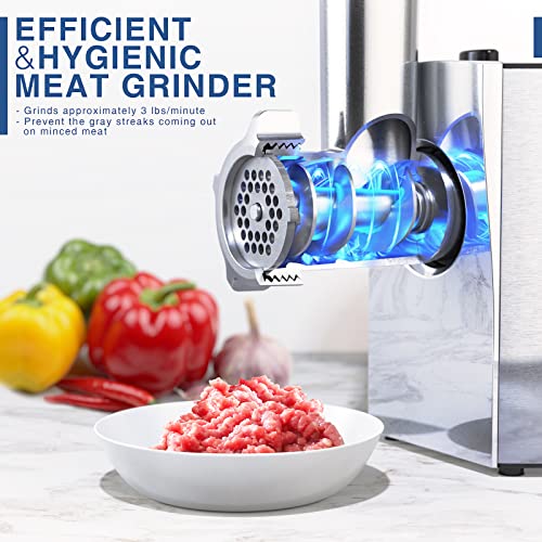 CHEFFANO AZ-MG091DG Heavy Duty Electric Meat Grinder 2800W Max with 2 Blades & Sausage Kit