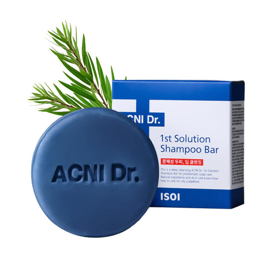 ISOI ACNI Dr. 1st Solution Shampoo Bar, Deep Cleansing for Hair Loss & Soothing for Oily and Acne-Prone Scalp, Solid Shampoo Soap Bar, Plastic-Free without Chemicals, Korean Hair Care (4.23 oz, 120g)
