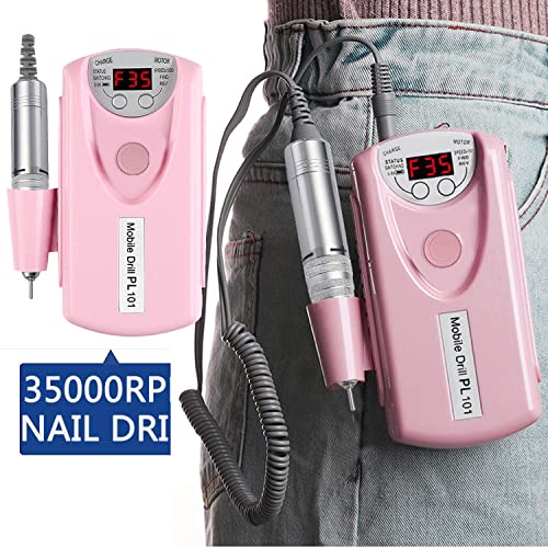 Electric Nail Drill Machine - Rechargeable 35000 RPM Nail File with Variations - Ee White