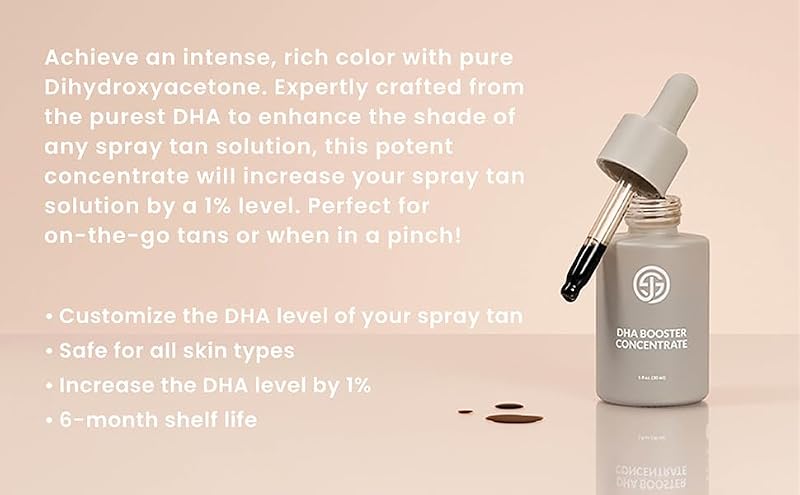 DHA Booster Drops for Sunless Tanning - 50% Concentrate, Natural Dark Tan Additive