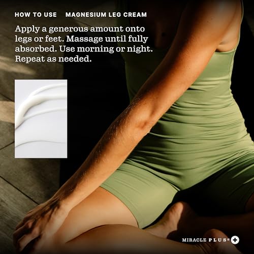 Miracle Plus Magnesium Relaxing Leg Cream 8oz Pack of 2 | Calming Herbal Moisturizer for Soothing & Muscle Relief