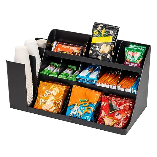 Mind Reader Black Large 14-Compartment Coffee & Condiment Organizer
