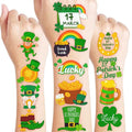 96 PCS St Patricks Day Shamrock Pre-Cut Temporary Tattoos for Kids | Super Cute Themed Birthday Party Favors, Supplies, Decorations, Lucky Fake Tattoo Stickers, School Rewards Gifts For Boys Girls