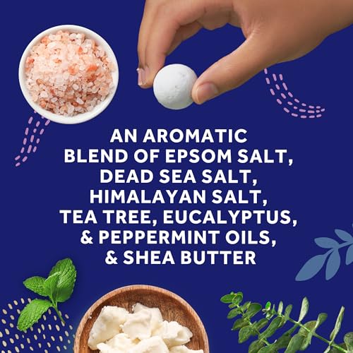 Amop? Pedi Perfect Rejuvenating Foot Soak Foot Bath Bombs, Relaxing Foot Spa Fizzies with Epsom salt, Dead Sea & Himalayan Salt, Tea Tree Oil, Shea Butter to Soothe, Hydrate & Soften Tired Feet, 28 ct