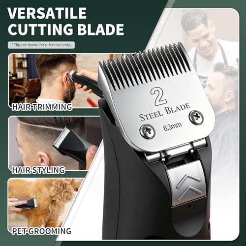 Size 2 Clipper Blade 6.3mm for Oster Classic 76, Heavy-Duty Stainless Steel