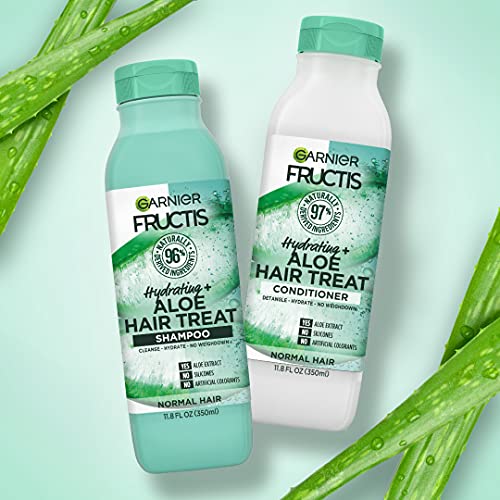 Garnier Fructis Hydrating Treat Conditioner, 98 Percent Naturally Derived Ingredients, Aloe, Hydrate for Normal Hair, 11.8 fl. oz.