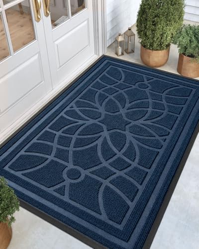 Heavy Duty Outside Entrance Door Mat 4x6 Blue Non Slip All Weather Resistant