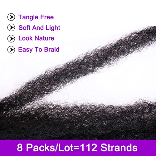 8 Packs Afro Kinky Marley Hair Crochet Extensions 24 Inch - 1B#