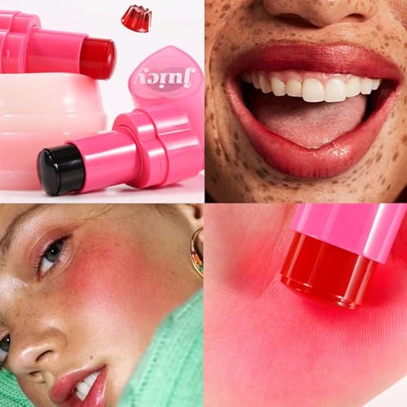 3-In-1 Multi-Use Blush Cream Blush Stick for Eyes, Cheeks & Lips, Hydrating & Bouncy Jelly Texture, Blends Perfect, Long Lasting Waterproof (03, s)