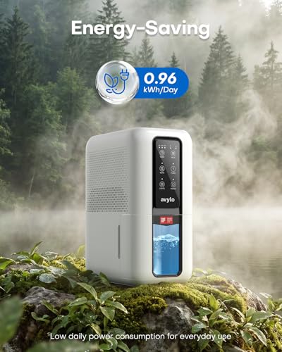 Avylo White Dehumidifier with 70oz Tank, Auto Shut Off & Anti-Frost System