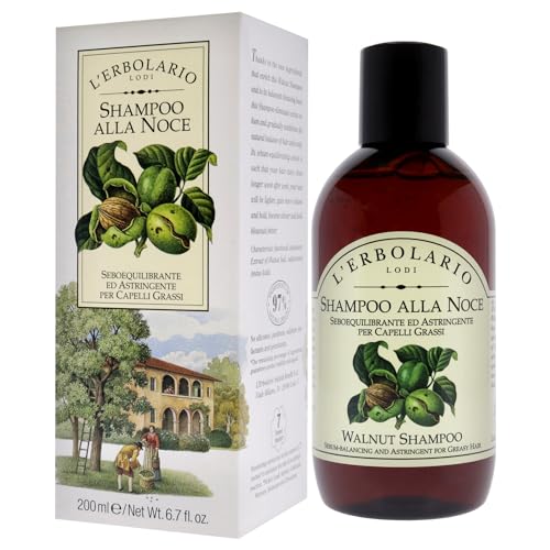 L'Erbolario Walnut Clarifying Shampoo for Oily Hair - Citrus Scent, 6.7 Fl Oz