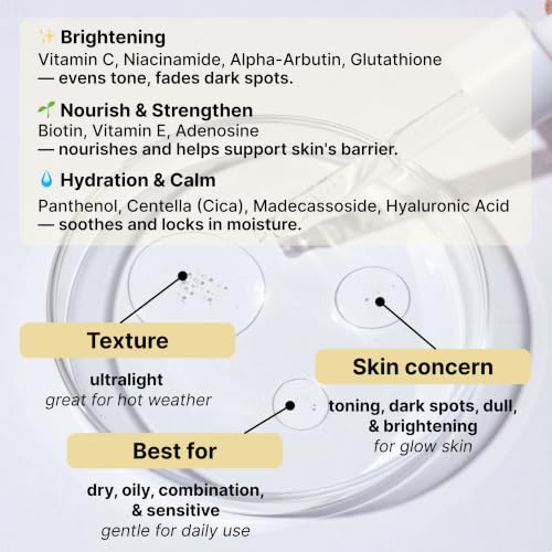 Korean Dark Spot Corrector Serum with Alpha Arbutin & Glutathione - Brightening Face Treatment