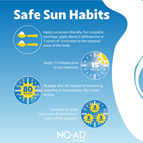 NO-AD SPF 50 Sunscreen Lotion, Hypoallergenic, Broad Spectrum UVA/UVB, Water Resistant 16oz (Pack of 2)