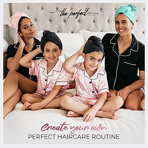 THE PERFECT HAIRCARE Black Microfiber Hair Towel Wrap Large Fast Drying Anti-Frizz for Women