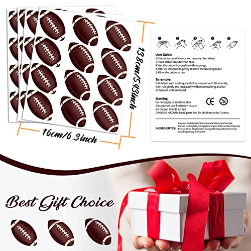 Football Temporary Tattoos Stickers,20 Sheets 240 Pieces Football Themed Tattoos Stickers Party Decoration Supplies Party favors for Adults