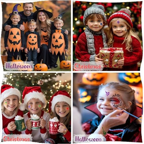 250-Piece No-Mess Temporary Glitter Tattoo Kit for Kids, 203 Unique Stencils,3 Glue,4 Brushes,boys girls adults Glitter tattoos Kids make up Kit, Gifts for Girls 6-12, Boys Birthday Party halloween