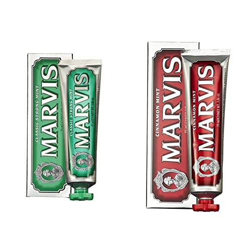 Marvis Classic Mint & Cinnamon Toothpaste Set - 3.8 oz, Made in Italy