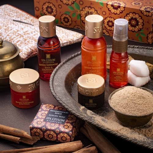 Sandalwood Home Spa Set with Body Lotion & Candle - Organic & Vegan