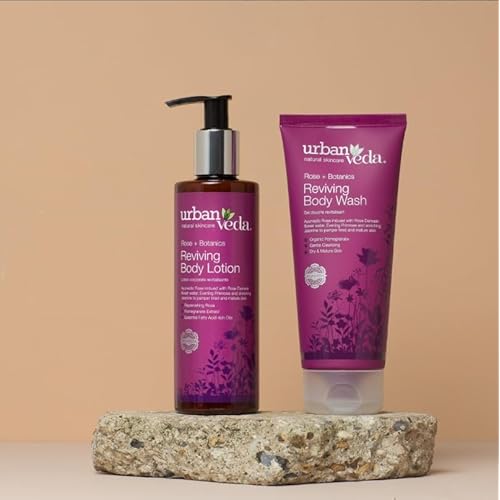 Rose Exfoliating Body Scrub | Natural Body Wash Scrub for Dry Skin | Mature Skin Scrub with Rosehip Oil | Exfoliating Body Scrubber by Urban Veda | 6.77 Fl oz