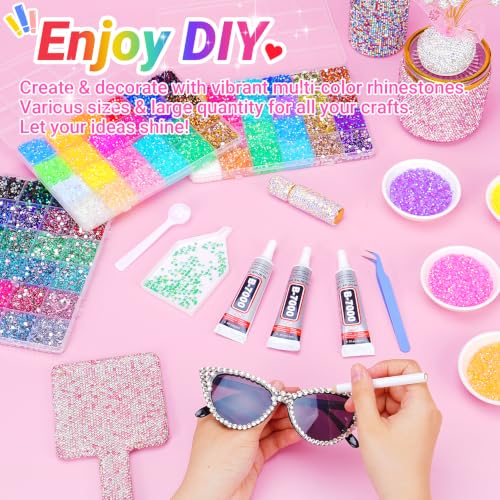 102,000 Pcs Rhinestone Bedazzling Kit with Glue - DIY Craft Jewelry & Decor