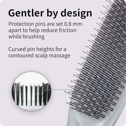In-Bath Wet Hairbrush with Scalp Massage Pins - Compact Japanese Design