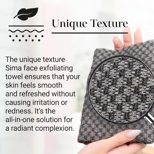 Sima - Exfoliating Face Towel + Disposable Face Cloth (100% Cotton) for Sensitive Skin - Makeup Remover