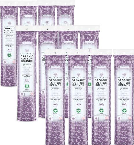 Organic Cotton Rounds Makeup Remover Pads - 1200 Count Classic Pack