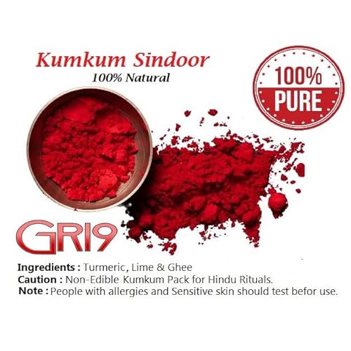 Indian Dark Red Pure Kumkum Powder (Sindoor, Kumkuma, Kum Kum) For Makeup, Pooja And Other Hindu Rituals (Dark Red, 3.52 Ounces)