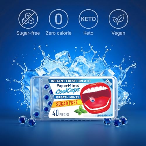 Breath Freshening Mints Sugar-Free Peppermint Capsules 4-Pack of 40 - Mint / 4 Boxes