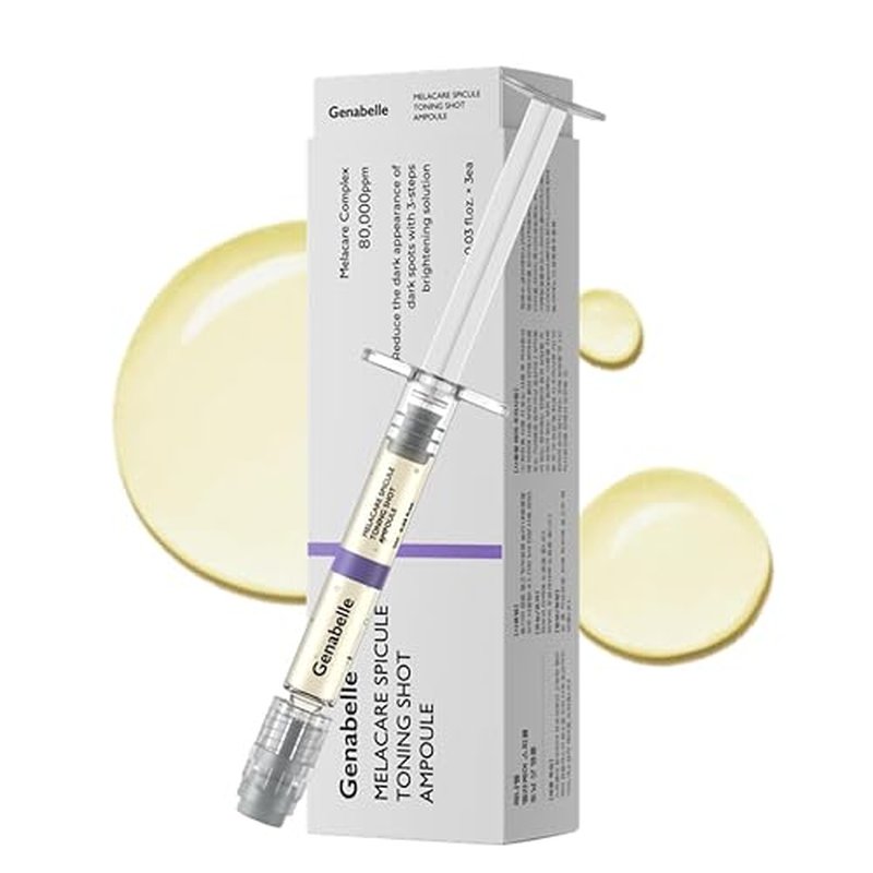 Genabelle Melacare Spicule Toning Shot Ampoule ? Skin Clarifying Serum with 80,000ppm Melacare Complex ? Spicule Technology for Glow, Pore Refining & Hydration ? 0.03 fl oz* 3ea
