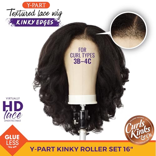 Kinky Edges Wig - 16 Inch Synthetic Kinky Roller Set Dark Brown - Sensationnel