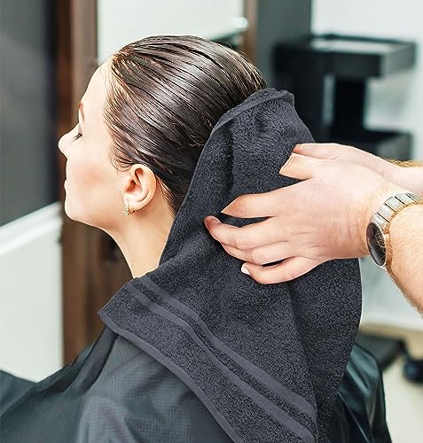 Bleach Proof Salon Towels - Dark Grey 24 Pack 16x27 Inches for Hair & Spa