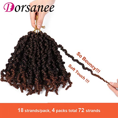 Dorsanee 10 Inch Pre-Twisted Spring Twist Crochet Hair, 4 Packs, T30#