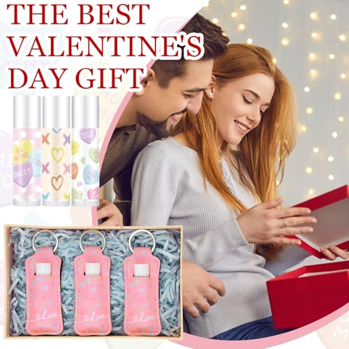 Macaron Color Valentines Lip Balm Keychain - Vivid Lipstick Set & Ribbon Favors, 36 Pcs