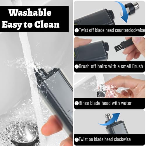 Nose and Ear Hair Trimmer for Men, 2025 Nose Hair Trimmer Clipper with LED Display for Women, Professional IPX7 Waterproof Dual Edge Blades Nasal Trimmer Clippers for Travel