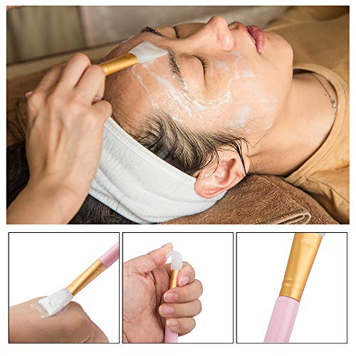 Sonku Facemask Mixing Bowl Set, Silicone DIY Face Mask Tool Kit with Facial Mask Bowl,Silicone Brush,Spatula,Measuring Spoons,Measuring Cup,Sponge,Makeup Headband-Pink
