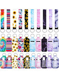 Travel Hand Sanitizer Keychain Holder Set with Lipstick Case Floral Style - 40 Pcs