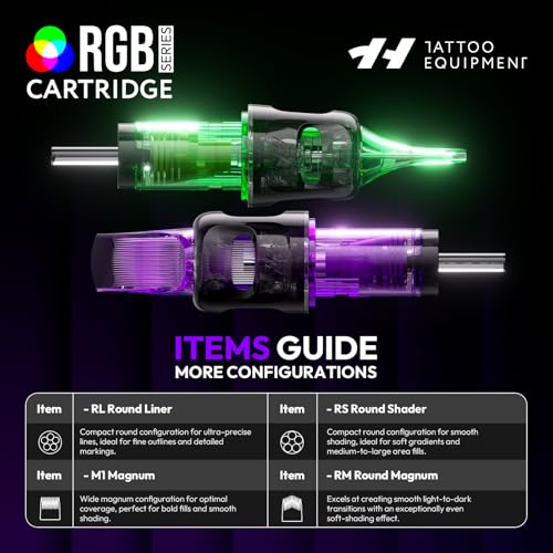 Tattoo Needles Cartridge Set 50PCS Assorted Sizes for All Standard Machines EN20-FG-50KIT-NNEWNEW