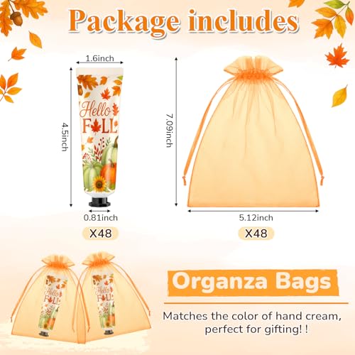 Fall Pumpkin Maple Leaf Hand Cream Gift Set - Baby Shower Favors - Orange / Fall Variation