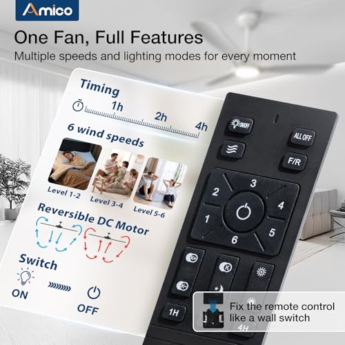 52 Inch Ceiling Fan with Lights and Remote Control - White / 3CCT Variations