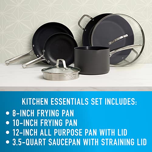 6-Piece Nonstick Cookware Set with AquaShield™ - Hard-Anodized Pots & Pans