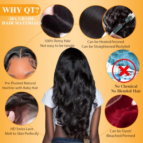 14 Inch Body Wave HD Closure Human Hair 18A Brazilian Virgin Natural Black 5x5 Swiss Lace