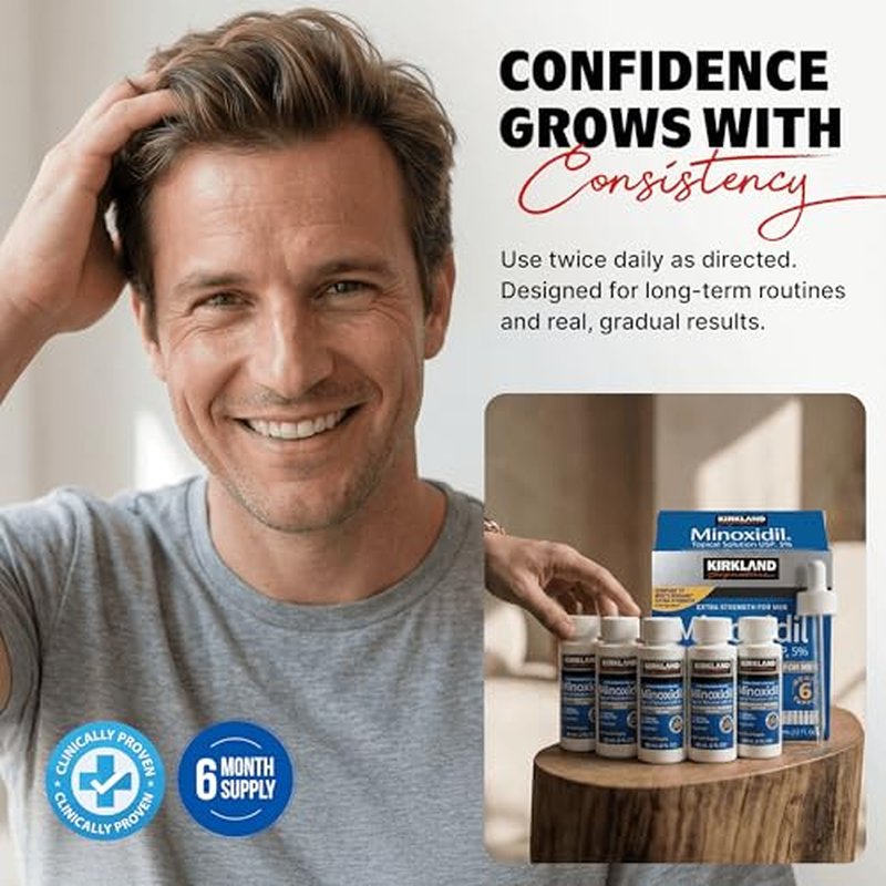 Minoxidil-5% Extra Strength Hair Regrowth for Men, 6 Month Supply
